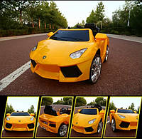 Детский электромобиль легковая спортивная машина Lamborghini Ламборджини T-7645 EVA YELLOW желтый