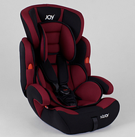 Автокресло универсальное с бустером JOY NB-8555 группа 1/2/3 вес 9 - 36 кг черно-бордовое