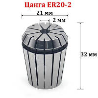 Цанга ER20-2 мм