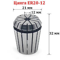 Цанга ER20-12 мм