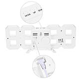 Годинник з будильником і термометром LY 1089 синя підсвітка, фото 7