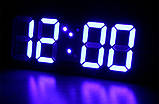 Годинник з будильником і термометром LY 1089 синя підсвітка, фото 9