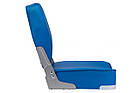 Сидіння низьке для човна і катера синє 1001102 складне з морського вініл 420х390 мм нове класична форма, фото 2