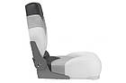 Сидіння складне для човна та катера преміум 75108WGC низька спинка матеріал каркасу пластик біло-сіро-чорний колір розміри, фото 2