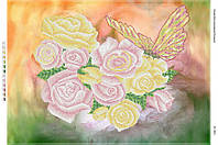 Картина для вишивки бісером БС-2052 Метелик на трояндах