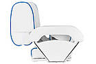 Сидіння для човна і катера Twin 1006003 з системою flip-up рухомою спинкою біле з морського вініл 550 мм ширина 450 мм, фото 4