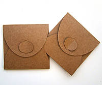 Подарочный конверт из эко крафт-картона, 70х70 мм, 225 гр/кв.м