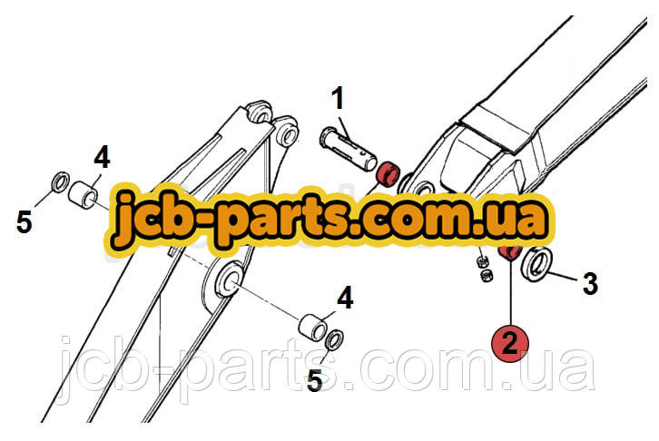 Втулка в вушко стріли JRV0597 для JCB JS200W