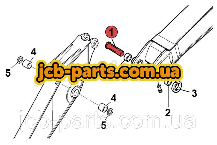 Палець кріплення рукояті до стріли 811/90382 для JCB JS200W