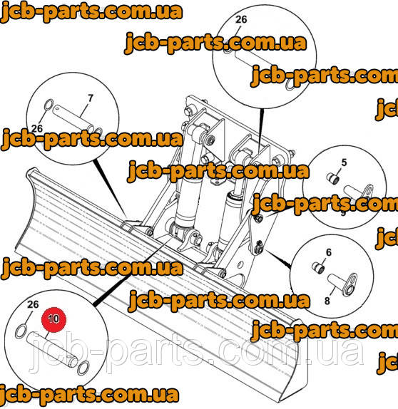 Палець (кріплення підстави г / циліндра відвалу) 811/90145 для колісного екскаватора JCB JS200W