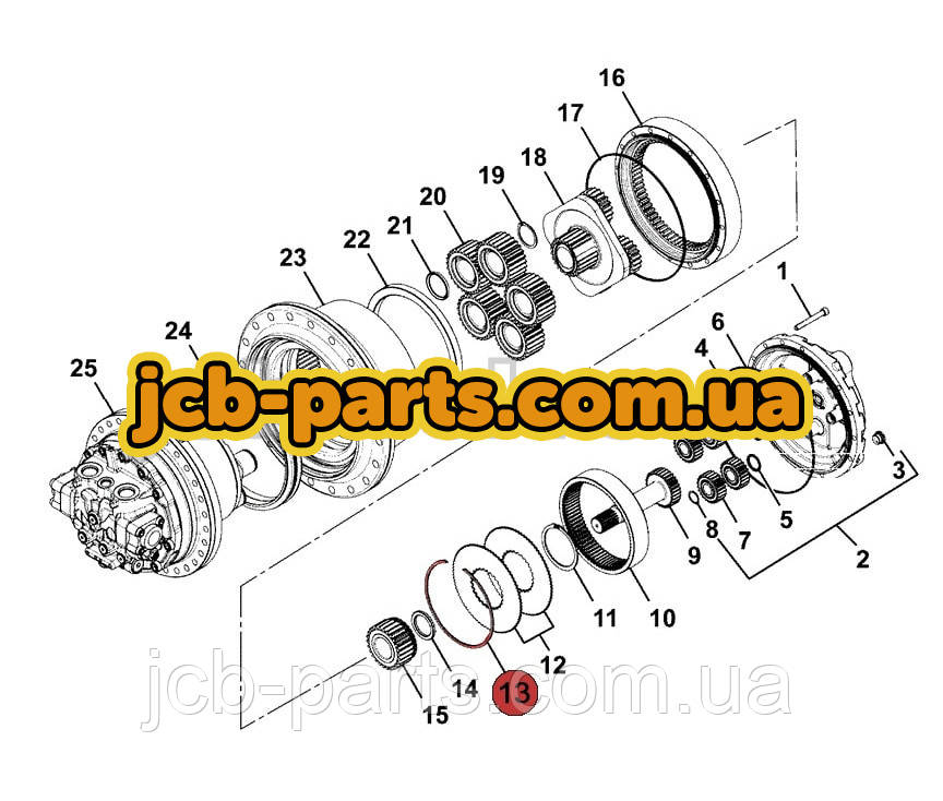 Фіксуюча кліпса 332 / H3923 для гусеничного екскаватора JCB