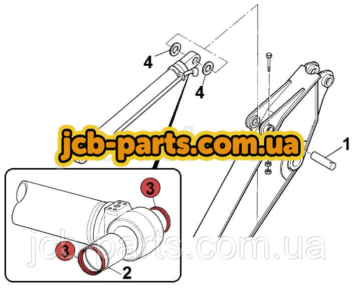 Ущільнення в основу г / циліндра ковша 332 / C6743 для JCB JS240