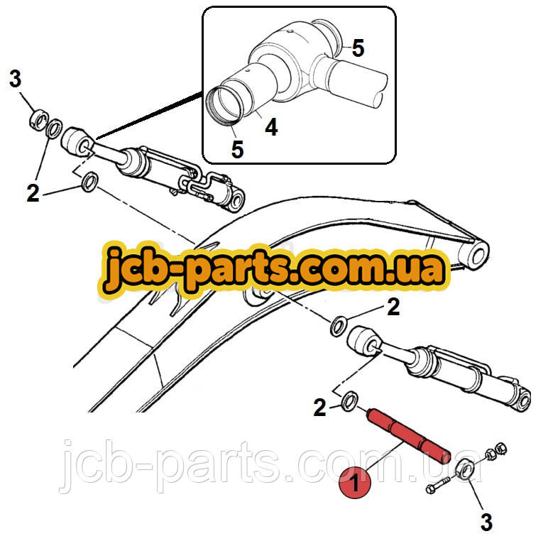 Палець в вушко штока г / циліндра стріли KRV1122 для JCB JS220 (200, 210)