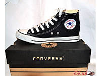 Кеды CONVERSE ALL STAR Унисекс высокие черные с белым (36- 44 размер) размер Co0004