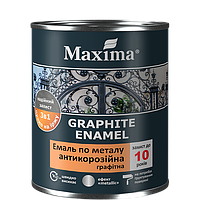 Емаль антикорозійна для металу 3в1, графітова Maxima Сіра 0.75 кг