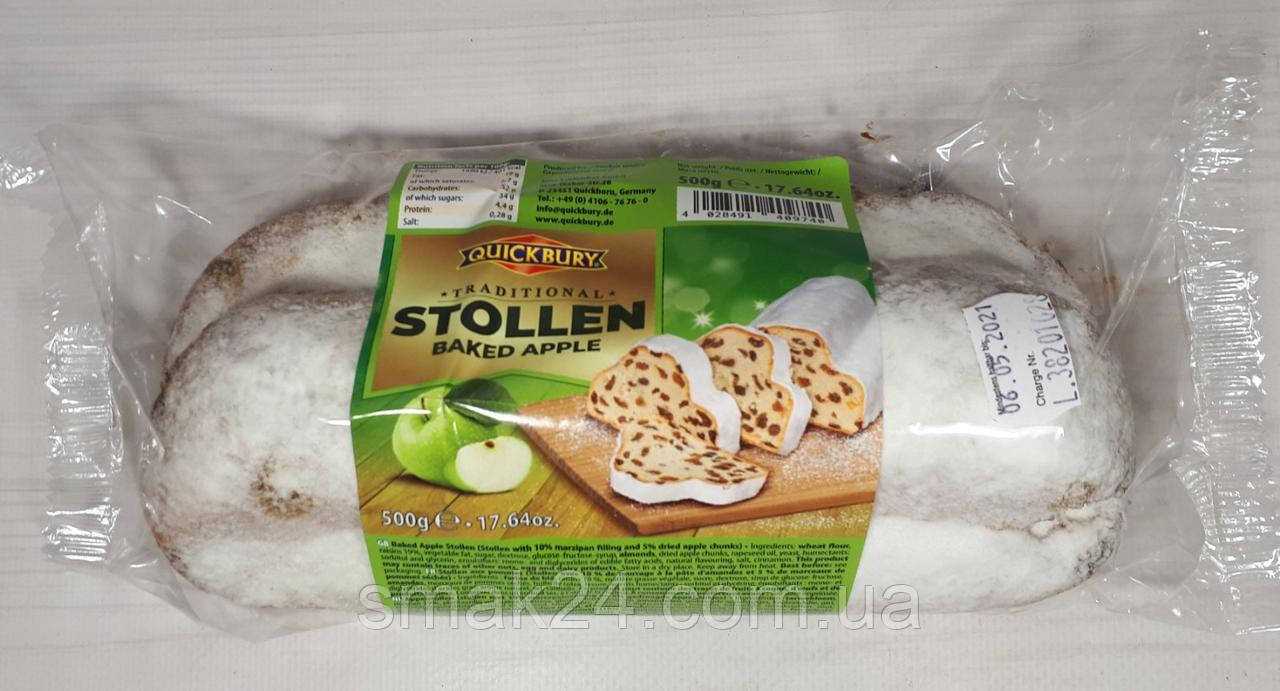 Штолен с запеченным яблоком и изюмом Quickbury Stollen 500г Германия - фото 1 - id-p1319162134