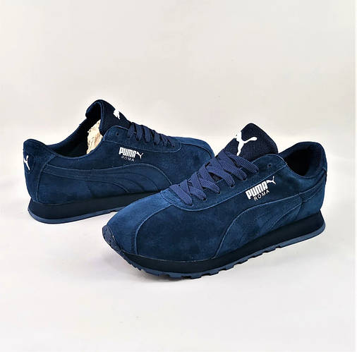 Купить Мужские Кроссовки PUMA Roma Синие Пума Рома Замша 46 размер (28. ...