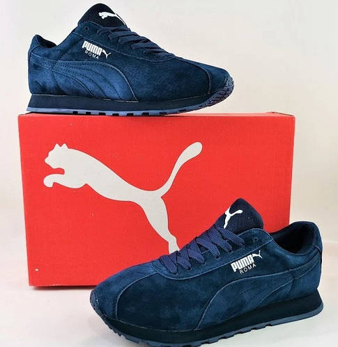 Купить Мужские Кроссовки PUMA Roma Синие Пума Рома Замша 46 размер (28. ...