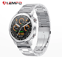 Умные смарт часы Smart Watch Lemfo LF26. Silver металл. С Тонометром Пульоксиметром Android 4.4 iOS 8