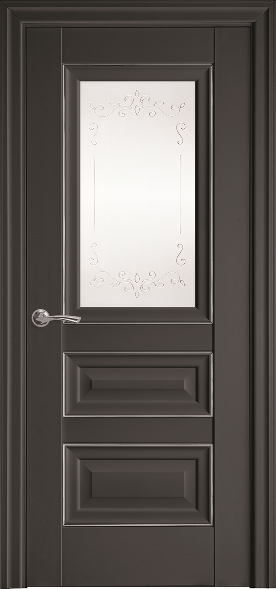 Міжкімнатні двері "Статус" G + ML2 800, колір антрацит з малюнком Р2