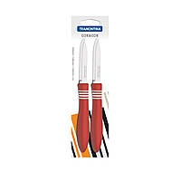 Ножі для овочів Tramontina COR & COR 76 мм червона ручка 2 шт 23461-273