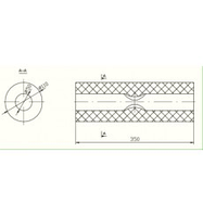 Бочка глушителя универсальная ( d= 110 L=350 ; d= 50 )