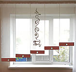 Комплект панельних фіранок Чашечка кави 5шт карниз 175см молочний з теракотовим (26_7п), фото 2