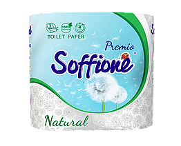 Папір туалетний "Soffione Naturale" білий 4шт, 3-ш, н/гл (20)