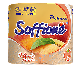 Папір туалетний "Soffione Premio Aroma" персиковий 4шт, 3-ш, н/гл (20)