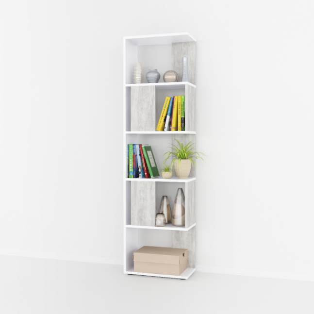 Вертикальний книжковий стелаж з 5 осередками Підлогова полиця для папок та книг з Ламінованого ДСП, фото 1