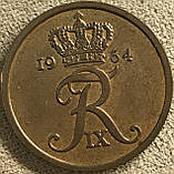 Монета Данії 5 эре 1963-71 рр, фото 2