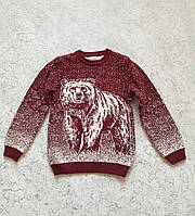 Дитячий в'язаний светр з ведмедем на хлопчиків 6-7,8-9 років Туреччина