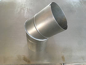 Отвод (колено) 45* черный металл 0,5 мм, Ф 250 мм. дымоход