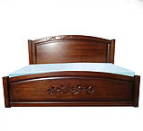 Ліжко двоспальне дерев'яне з різьбленням "Лаура", фото 3