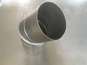 Відвід (коліно) 45* діаметр 300 мм чорний метал 0,5 мм, димар.