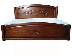 Ліжко двоспальне дерев'яне із різьбленням "Лаура" (1400*2000)