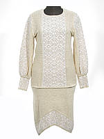 Костюм жіночий в'язаний Ромби білі