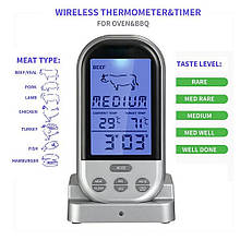 Бездротовий термометр (до 30 м) з щупом для приготування їжі KCASA  (0 до +250 °С) З ф-їй таймера