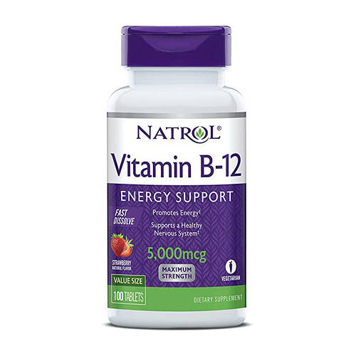 Витамин В12 (цианокобаламин) Natrol Vitamin B-12 5000 mcg 100 tabs (ID ...