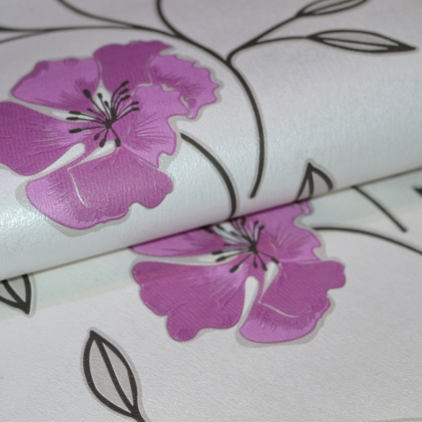 Обои на Стену Бумажные Светлые с Розовыми Цветами 0,53*10м — Купить ...