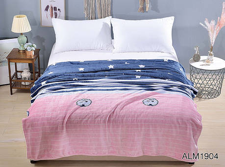 Плед покривало 200х220 велсофт Зірка смужка на ліжко, диван, фото 1