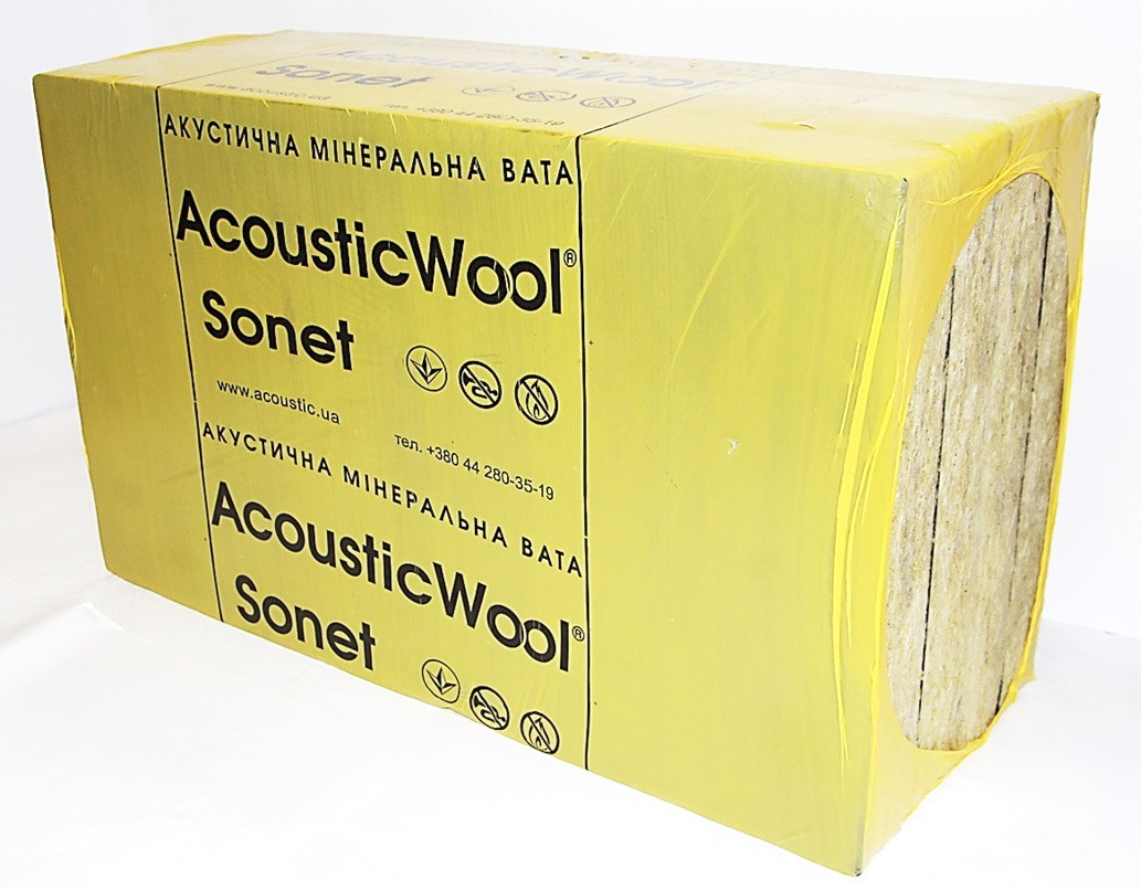 AcousticWool Sonet, 48 кг/м3, акустична мін. вата, (6 м2/упак.)