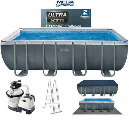 Басейн каркасний Intex 26356 розмір 549x274x132см, об'єм17203л (пісочний фільтр-насос, драбина, тент, підкладка), фото 1