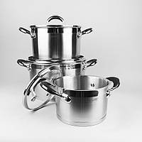Набір каструль Maestro MR-3502-6L, 6 предметів нержавіюча сталь, для індукції