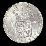 Монета Швеції 1 крона 1970-73 рр. Густав VI Адольф, фото 2