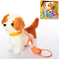 Собачка на поводке, мягкая интерактивная игрушка 24 см, "Кращий друг" PL2132