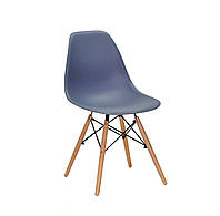 Пластиковый стул Nik - N (Ник Н) синий 57 на деревянных ножках