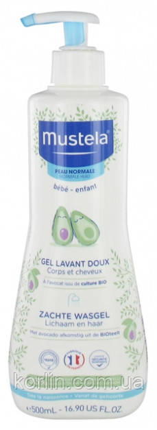Mustela Bebe Gel Lavant Doux Peau Normale М'який Гель Для купання з народження 500 мл Мустела Для Немовляїв