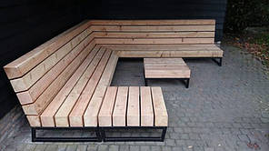 Садова лаунж лавочка в стилі LOFT (Street Bench - 42)