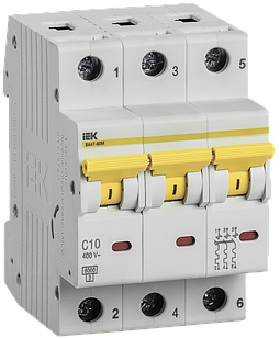 Вимикач автоматичний ВА47-60M 3Р 3А 6 кА C IEK